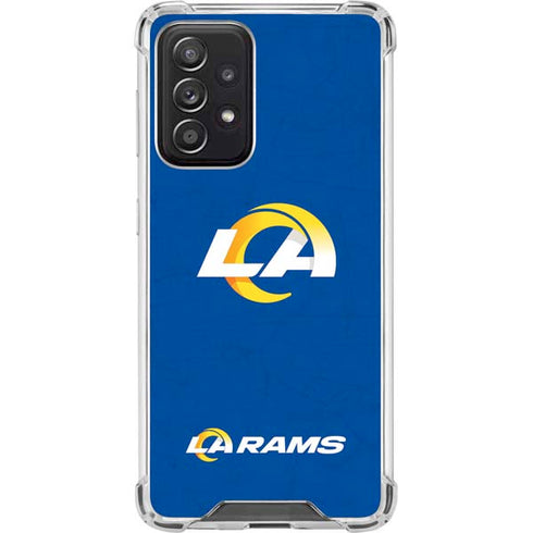 NFL Los Angeles Rams Distressed Galaxy A52 5G Clear Case